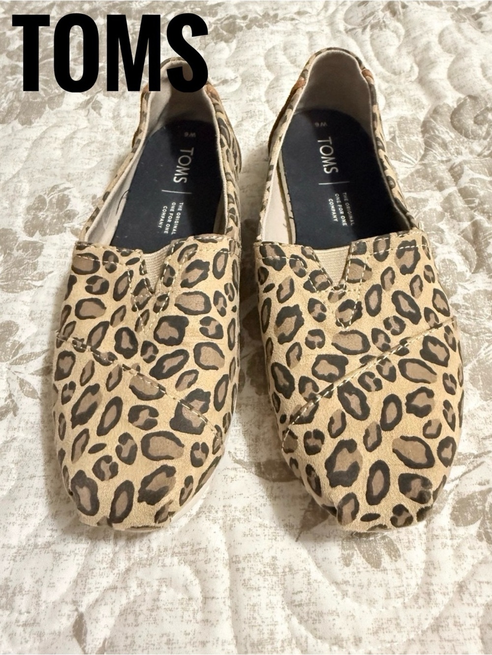 * Toms Leopard Print Canvas Slip-On Shoes - Black, Brown, Tan.
